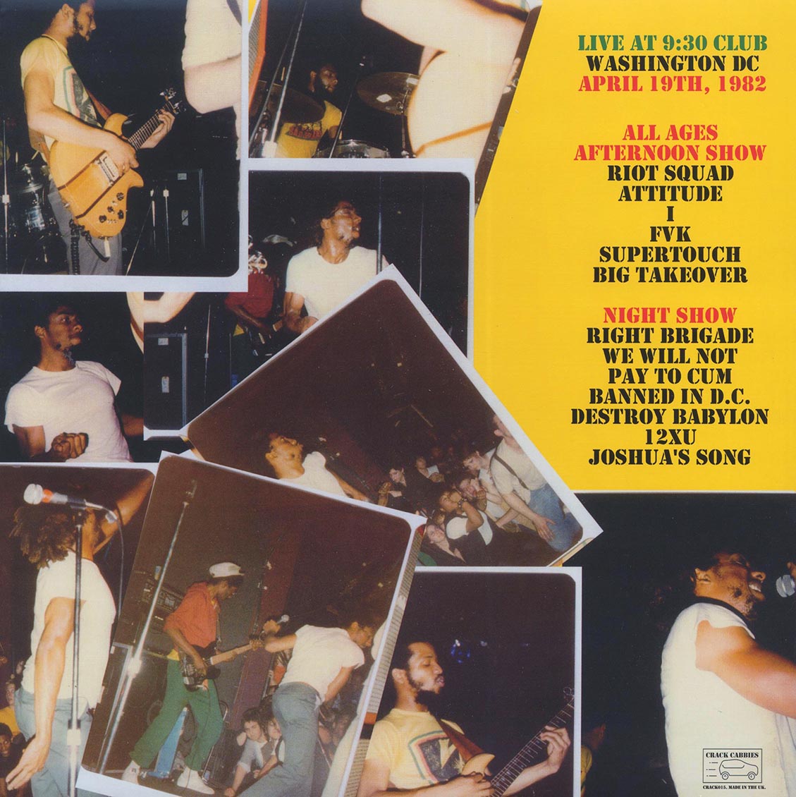 Bad Brains - Live At 9:30 Club, Washington DC, April 19th, 1982