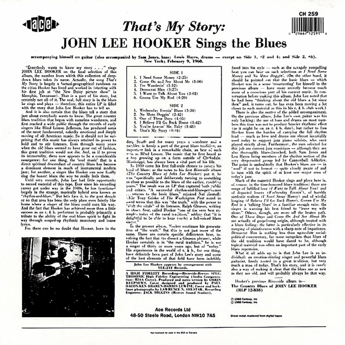 John Lee Hooker - That's My Story: Sings The Blues