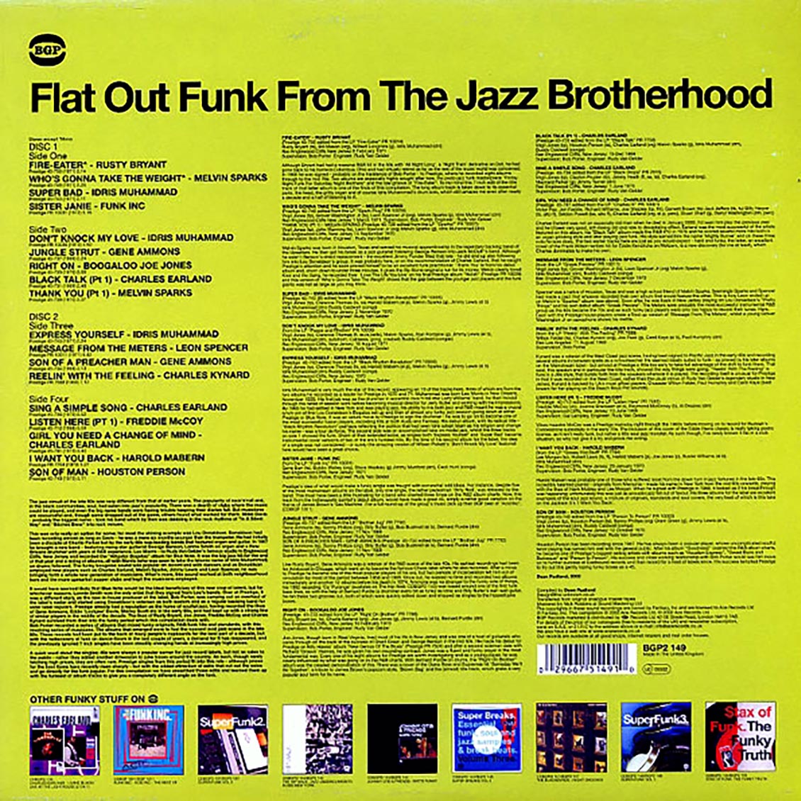 Funk Inc, Idris Muhammed, Boogaloo Joe Jones, Melvin Sparks, Etc. - Ain't It Funky Now: Flat Out Funk From The Jazz Brotherhood