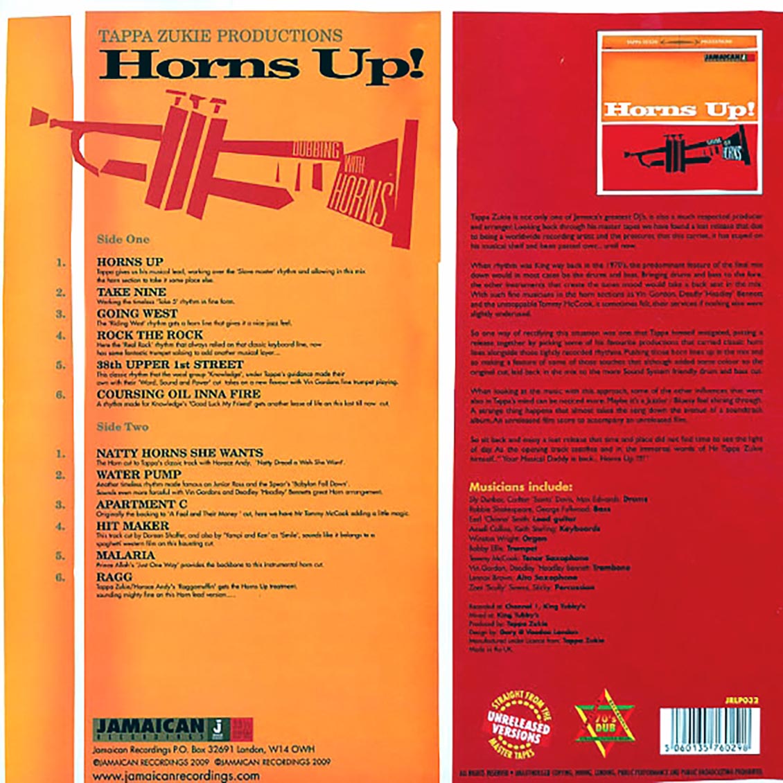 Tappa Zukie - Horns Up: Dubbing With Horns